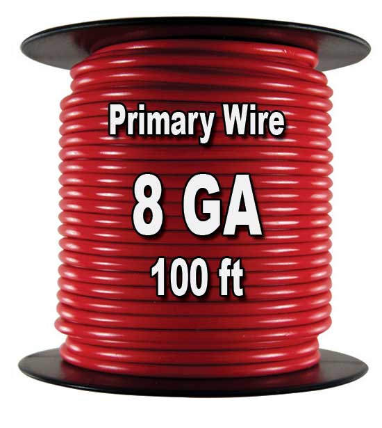 Automotive Primary Wire, 8 AWG, 100 Ft Spool